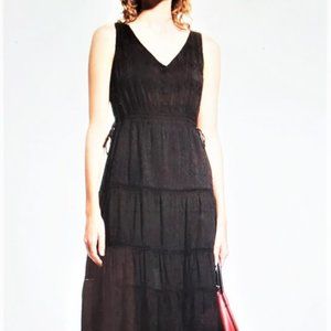 Johnny Was Winter Embroidered Tiered Midi Dress